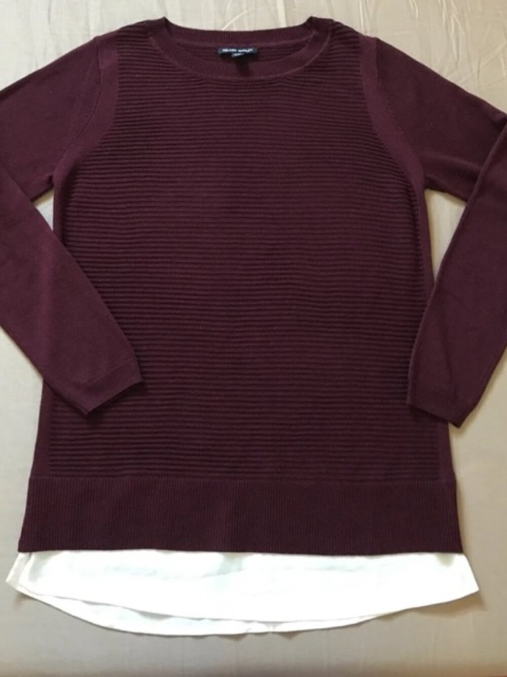 Hilary Radley Faux Layered Long Sweater in Maroon in size Medium